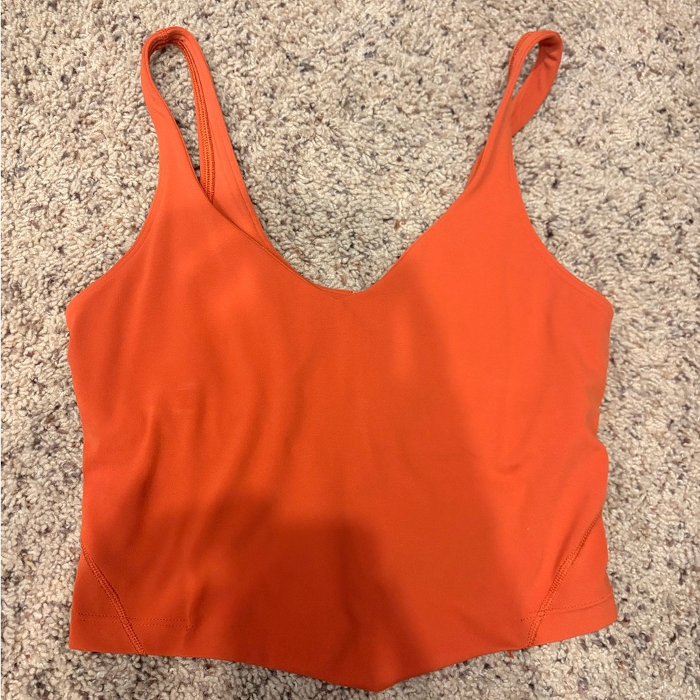 Orange V-Neck Crop Top
